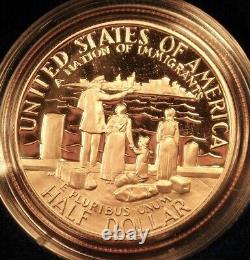 Ensemble de preuves de 3 pièces de la Liberté Ellis Island de 1986 en or de 5 $, en argent de 1 $ et de 50 cents avec boîte et certificat d'authenticité - 1 propriétaire.