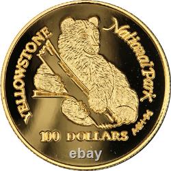 Ensemble de preuves de 5 pièces de monnaie en or et en argent de la faune du Yellowstone 1996 L'OGP de l'ours Grizzly