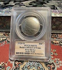 Ensemble en or et argent de la Hall of Fame du basketball 2020 PCGS 70 Premier Coup Kunz Sig