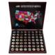 &Eacute;tats-unis D&rsquo;am&eacute;rique &Eacute;tats Et Parcs Nationaux X56 Coffret De Pi&egrave;ces Plaqu&eacute;es Or