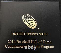 États-unis Mint W 2014 Baseball Hall Of Fame Preuve Commémorative 5 $ Pièce D'or