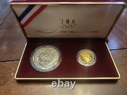 États-unis Monnaie 1988 Olympic Proof Coins Set Argent Or Coa