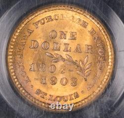 Exposition commémorative de l'achat de la Louisiane de 1903 PCGS MS-64 Dollar en or