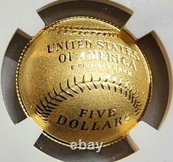 Exquis 2014-W $5 Or Preuve Baseball Hall of Fame NGC PF-70 Ultra Cameo