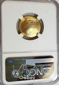 Exquis 2014-W $5 Or Preuve Baseball Hall of Fame NGC PF-70 Ultra Cameo