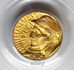 Exquise pièce commémorative en or de 1 dollar Panama-Pacific 1915-S PCGS MS-65