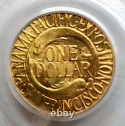Exquise pièce commémorative en or de 1 dollar Panama-Pacific 1915-S PCGS MS-65