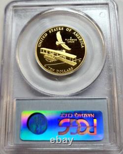 Exquise pièce en or de 10 $ de 2003-w Premier Vol Pcgs Proof Pr-70 Dcam, Frères Wright