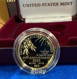 Fin De La Seconde Guerre Mondiale 2020 75e Anniversaire 24-karat Gold Coin 1/2 Oz