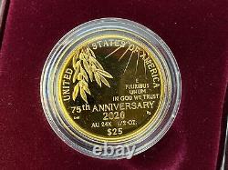 Fin De La Seconde Guerre Mondiale 75e Anniversaire 1/2 Oz 24kt Médaille D'or
