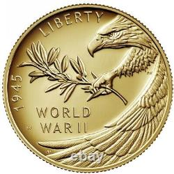 Fin De La Seconde Guerre Mondiale 75e Anniversaire 24-karat Gold Coin 1/2oz. En Main