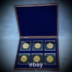 Göde Le Concorde Ensemble Complet de 6 Médailles en Or Massif 24k 0.999 Allemagne