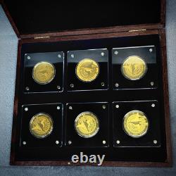 Göde Le Concorde Ensemble Complet de 6 Médailles en Or Massif 24k 0.999 Allemagne