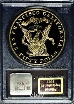 Gold 1855 Kellogg $50 Commémorative Restrike Ss Amérique Centrale Pcgs Gem Proof