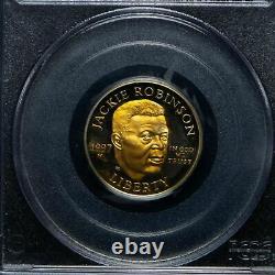 Gold 1997-w $5 Jackie Robinson Pièce Commémorative Pcgs Pr69 Dcam 1/4 Oz Proof