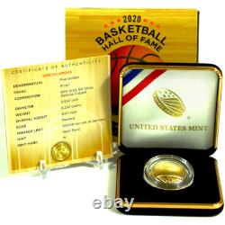 Hall of Fame du Basketball Commemoratif 2020 W Preuve Or 5 $ OGP COA