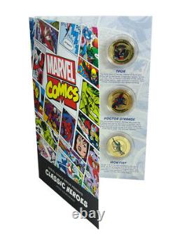 Héros classiques de Marvel - Ensemble complet de pièces commémoratives plaquées or 24 carats