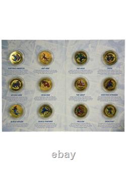 Héros classiques de Marvel - Ensemble complet de pièces commémoratives plaquées or 24 carats