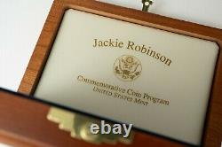Jackie Robinson 50e Anniversaire Pièce Commémorative Or 5 $ Carte, Épingle, Patch