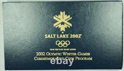Jeux Olympiques D'hiver De 2002 Preuve Commémorative Gold & Silver Coins Set Salt Lake