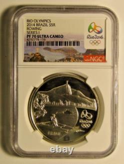Jeux Olympiques de Rio Ensemble de 5 Pièces en Argent et Or NGC PF70 Ultra Cameo dans son OGP