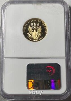 Jeux olympiques de 1992 - Pièce d'or de 5$ NGC PF70 Ultra Cameo Preuve sans tache Grande brillance
