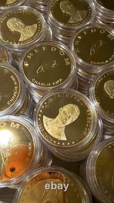 Lot de 50 pièces commémoratives officielles Freedom Charlie Kirk / Turning Point USA