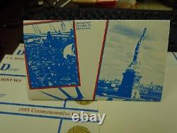 Lot de neuf (9) ensembles de pièces commémoratives non circulées de 1985 P & D de la Monnaie des États-Unis