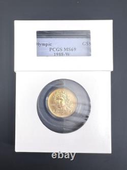MONNAIE AMÉRICAINE 1988-W 5 $ OR COMMÉMORATIF OLYMPIQUE PCGS MS69 Non Circulé