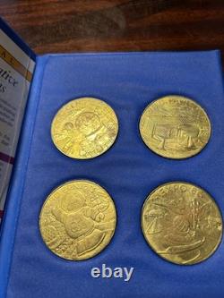 Médaille commémorative dorée à l'or 24K de la Monnaie américaine avec boîte de collection