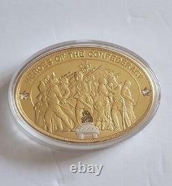Médaille commémorative ovale ROBERT E. LEE PROOF Héros de la Confédération