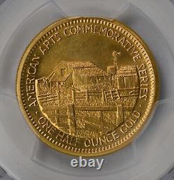 Médaille d'art commémorative en or de 1/2 once de la Monnaie des États-Unis de 1984, PCGS MS-67 John Steinbeck