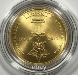 Médaille d'honneur 2011. Or de 5 $. Non circulé. Avec OGP. Parfait.