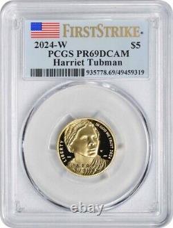 Médaille d'or commémorative de 5 $ Harriet Tubman 2024-W PR69DCAM Premier Tirage PCGS