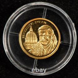 Monnaie commémorative en or de 14 carats du pape Benoît XVI 2005, preuve, 0,029 AGW SKU-G1567