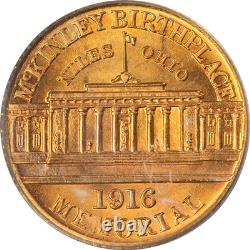 Monnaie commémorative en or de 1 $ McKinley 1916 PCGS MS64 Grand attrait visuel Forte frappe