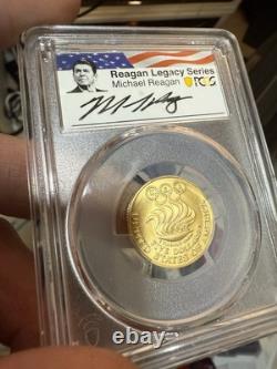 Monnaie commémorative en or de 5 $ des Jeux Olympiques de 1988, PCGS MS70. Série Olympique Reagan