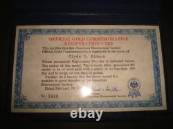 Monnaie commémorative en or de la Monnaie de Lincoln. 999