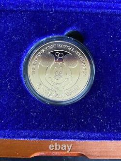 Monnaie commémorative plaquée or 24 carats du 50e anniversaire de Disney World LE 4000