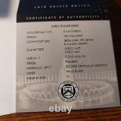 Monnaie en Or UNC de 5 $ de 2024 commémorant la Plus Grande Génération de l'Amérique avec Coffret et Certificat d'Authenticité