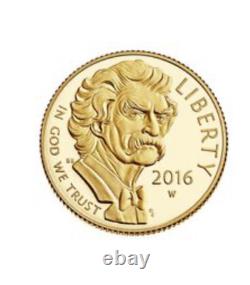 Monnaie en Or de Mark Twain 2016 Preuve Non Ouverte Scellée par la Monnaie