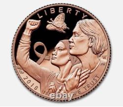 Monnaie en or commémorative de 5 $ pour la sensibilisation au cancer du sein 2018