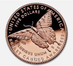 Monnaie en or commémorative de 5 $ pour la sensibilisation au cancer du sein 2018