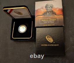 Monnaie en or de 5 $ Harriet Tubman 2024-W, épreuve. Boîte OGP et certificat d'authenticité. Scellé par la Monnaie.