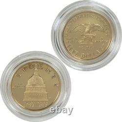 Monnaie en or de 5 $ en épreuve choix commémorative du bicentenaire du Congrès 1989