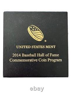NOUVELLE Pièce de monnaie en or PROOF de 5 $ du Temple de la renommée nationale du baseball W de 2014 (B31) HOF US Mint