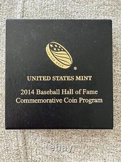 NOUVELLE Pièce de monnaie en or PROOF de 5 $ du Temple de la renommée nationale du baseball W de 2014 (B31) HOF US Mint