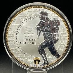 OPÉRATION OVERLORD Collection de pièces de monnaie de quatre pièces en or massif avec certificat d'authenticité et étui gratuit