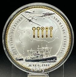 OPÉRATION OVERLORD Collection de pièces de monnaie de quatre pièces en or massif avec certificat d'authenticité et étui gratuit