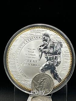 OPÉRATION OVERLORD Collection de pièces de monnaie de quatre pièces en or massif avec certificat d'authenticité et étui gratuit